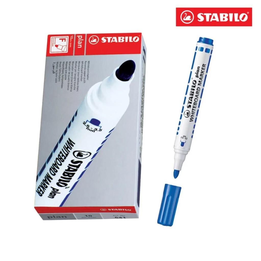 Hộp 10 Bút viết bảng đầu tròn STABILO Plan WHITEBOARD MARKER (WM641/10