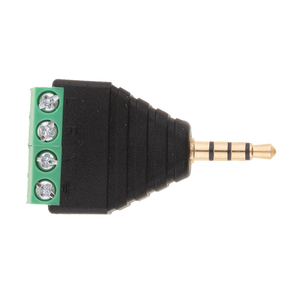 3.5mm 4 Pole Stereo  Male to 4 Screw Terminal Female Converter Adapter
