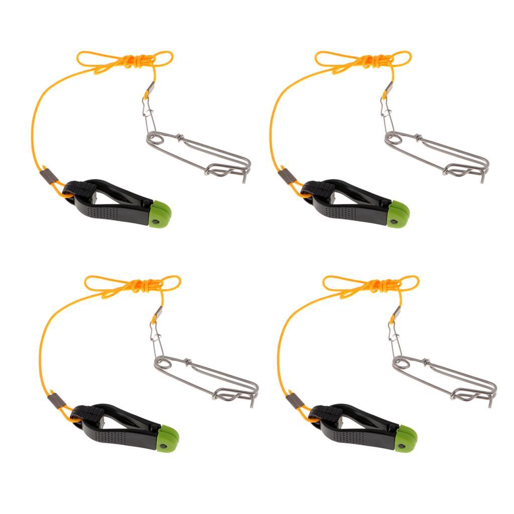 4pcs Power Grip Release Clip Outrigger Downrigger Release Clips & 17" Leader