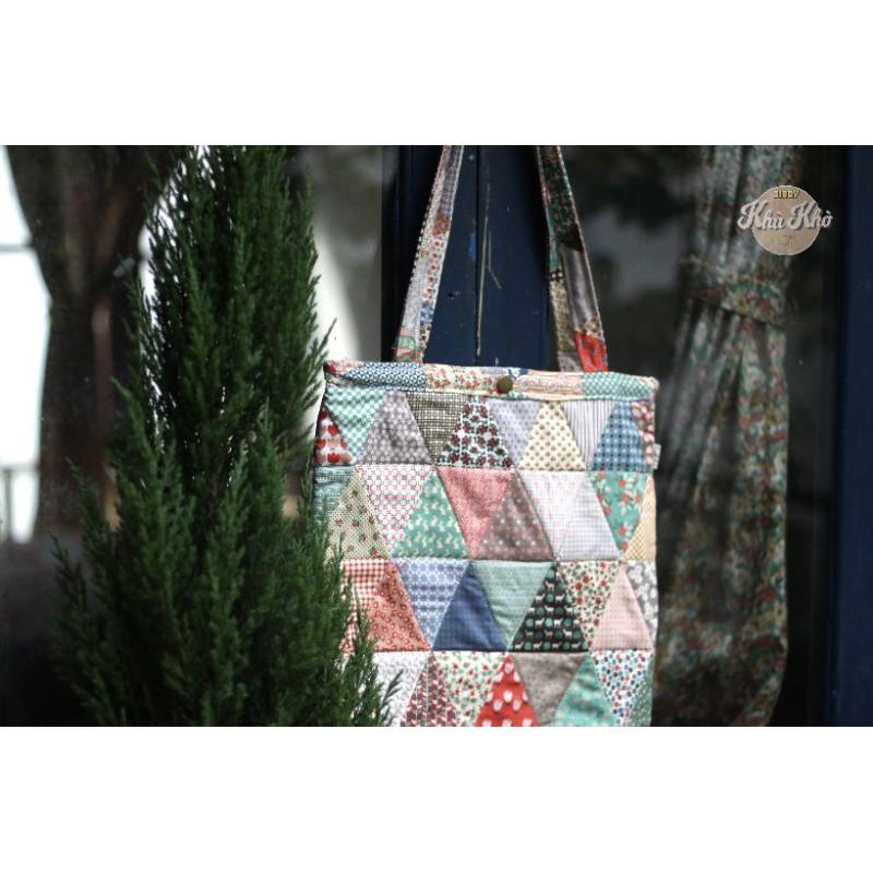 TÚI TOTE CHẦN BÔNG VẢI GHÉP QUILT