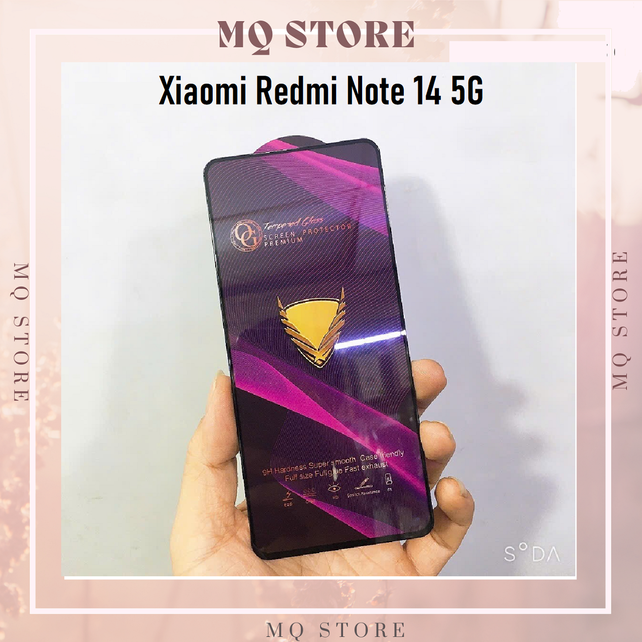 Kính cường lực Xiaomi Redmi Note 14 5G full màn hình OG tím,chống trầy xướt ( hàng chính hãng)
