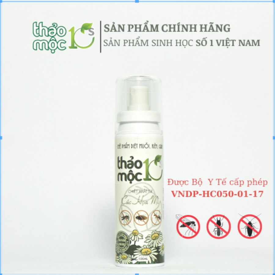 Diệt côn trùng gián, kiến, kiến ba khoang, muỗi, ruồi, mối, mọt 100% Sinh học Thảo mộc 10s Chai xịt 100ml An toàn cho sức khỏe em bé và người già , đã được Bộ Y tế cho phép lưu hành