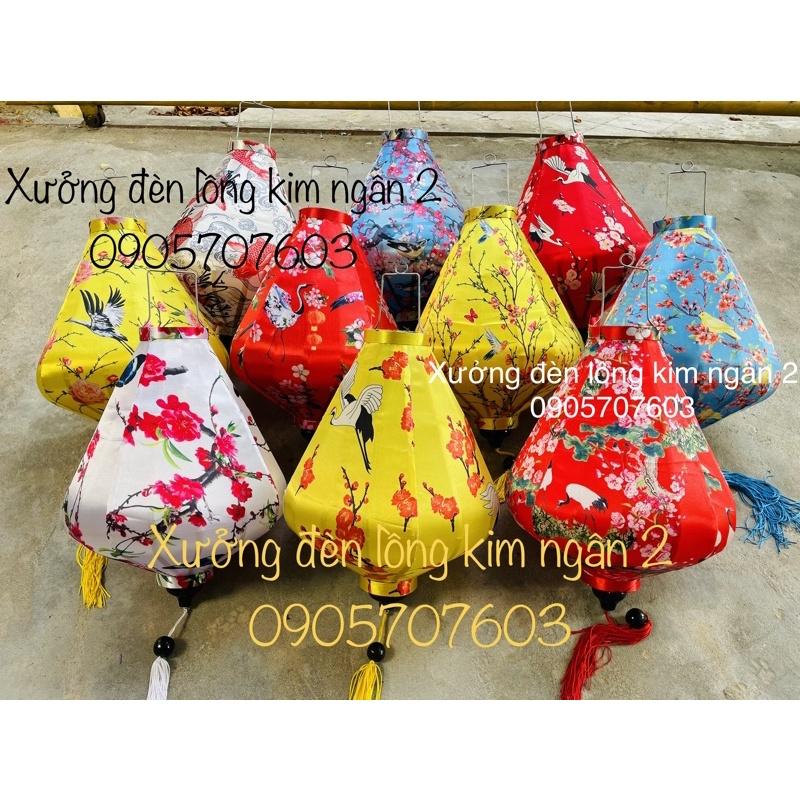 Đèn lồng hội an kim cương vải 3d