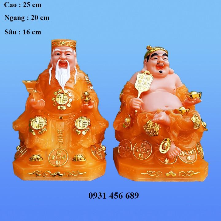 Tượng Thần Tài Thổ Địa đá cao cấp mẫu mới 10 inch các màu Đỏ , Trắng , Xanh lá , Cam cao 25 cm