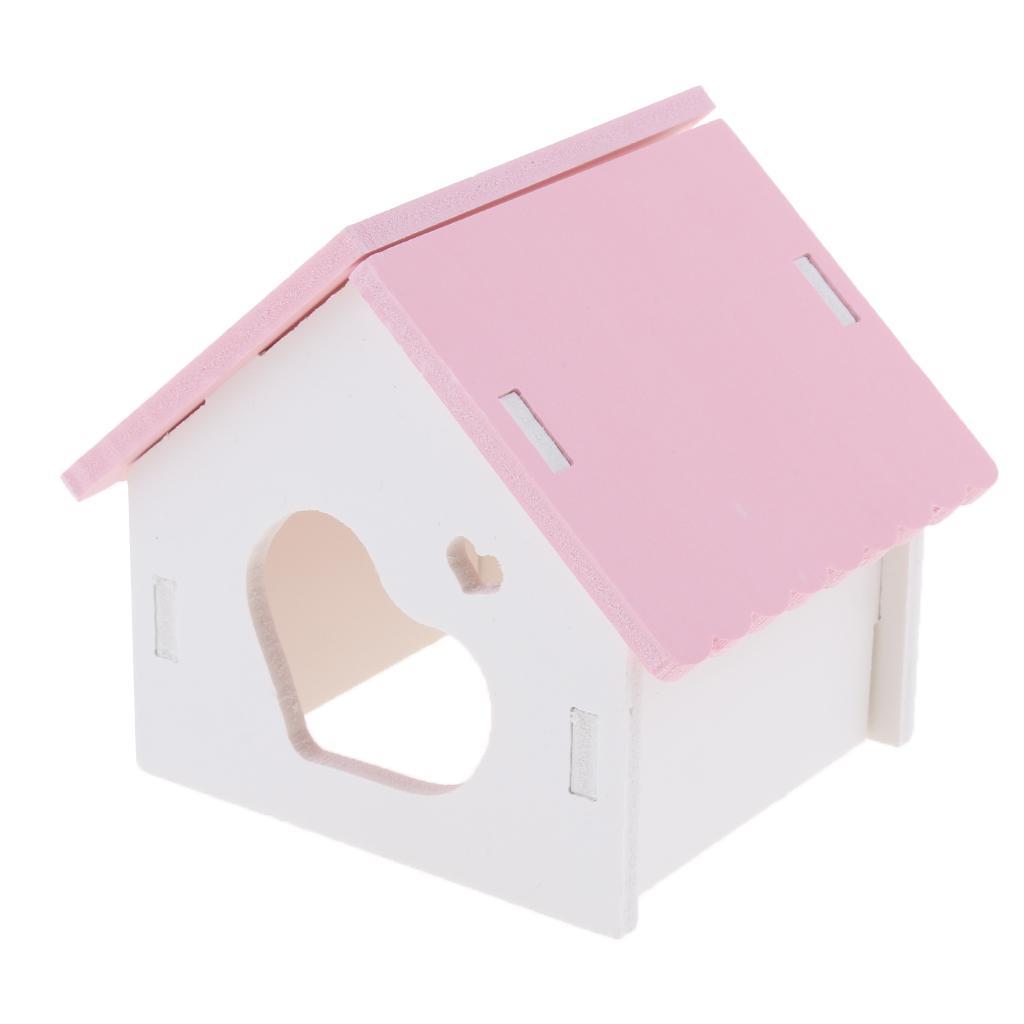 Hamster House Small Animal Hideout Pet Mini Hut Hamster Cabin Cages pink