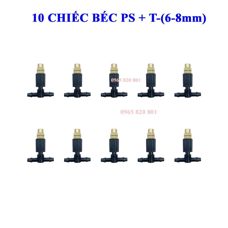 10 Chiếc béc phun sương đồng tưới Lan kèm T 6-8mm