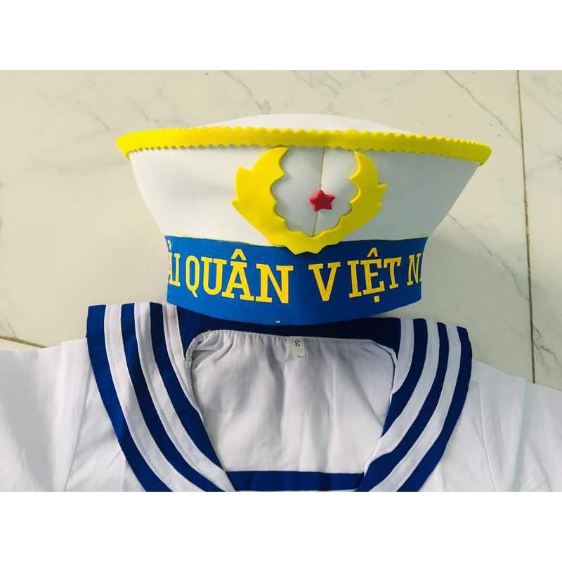 Bộ quần áo hải quân trẻ em kèm nón
