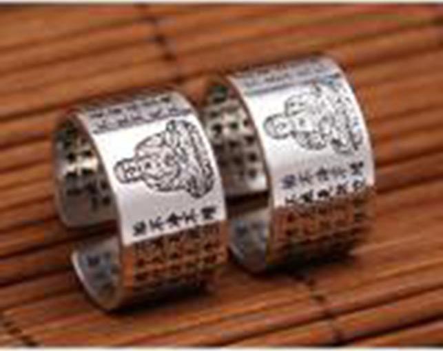 Nhẫn Khắc Ngài Như Lai Đại Phật - Bát Nhã Tâm Kinh Tuổi Thân - Mùi Trang Sức Bạc QTJ