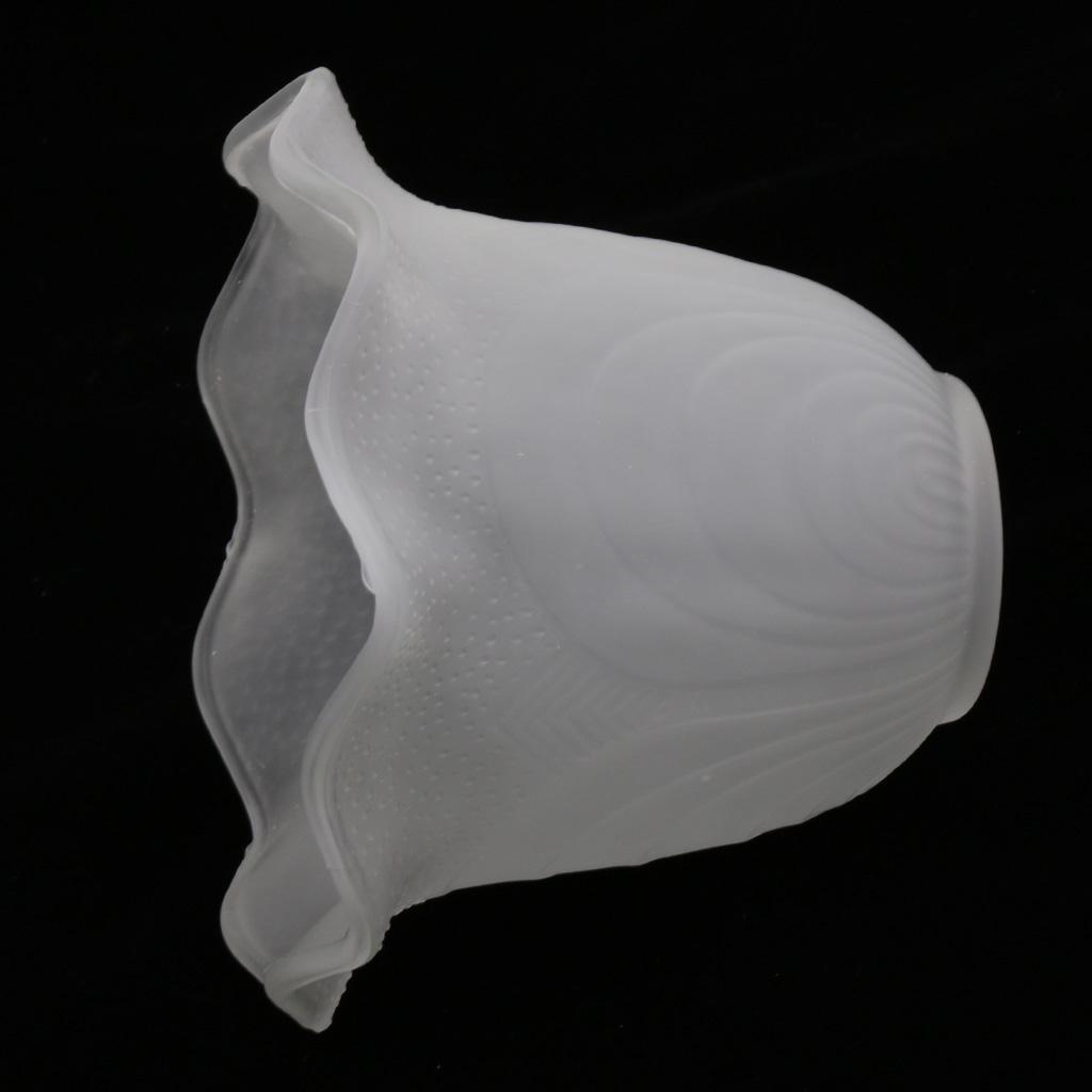 4x Bell Shape Vintage Frosted & Clear Glass Lamp Shade