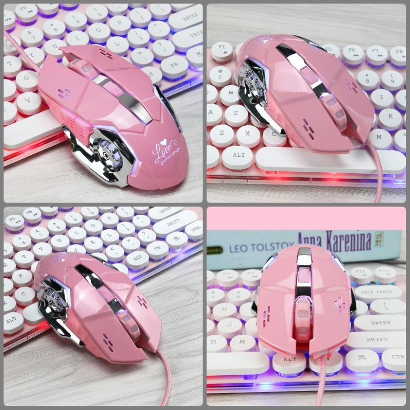 Chuột LED Gaming Mouse X500 Pink