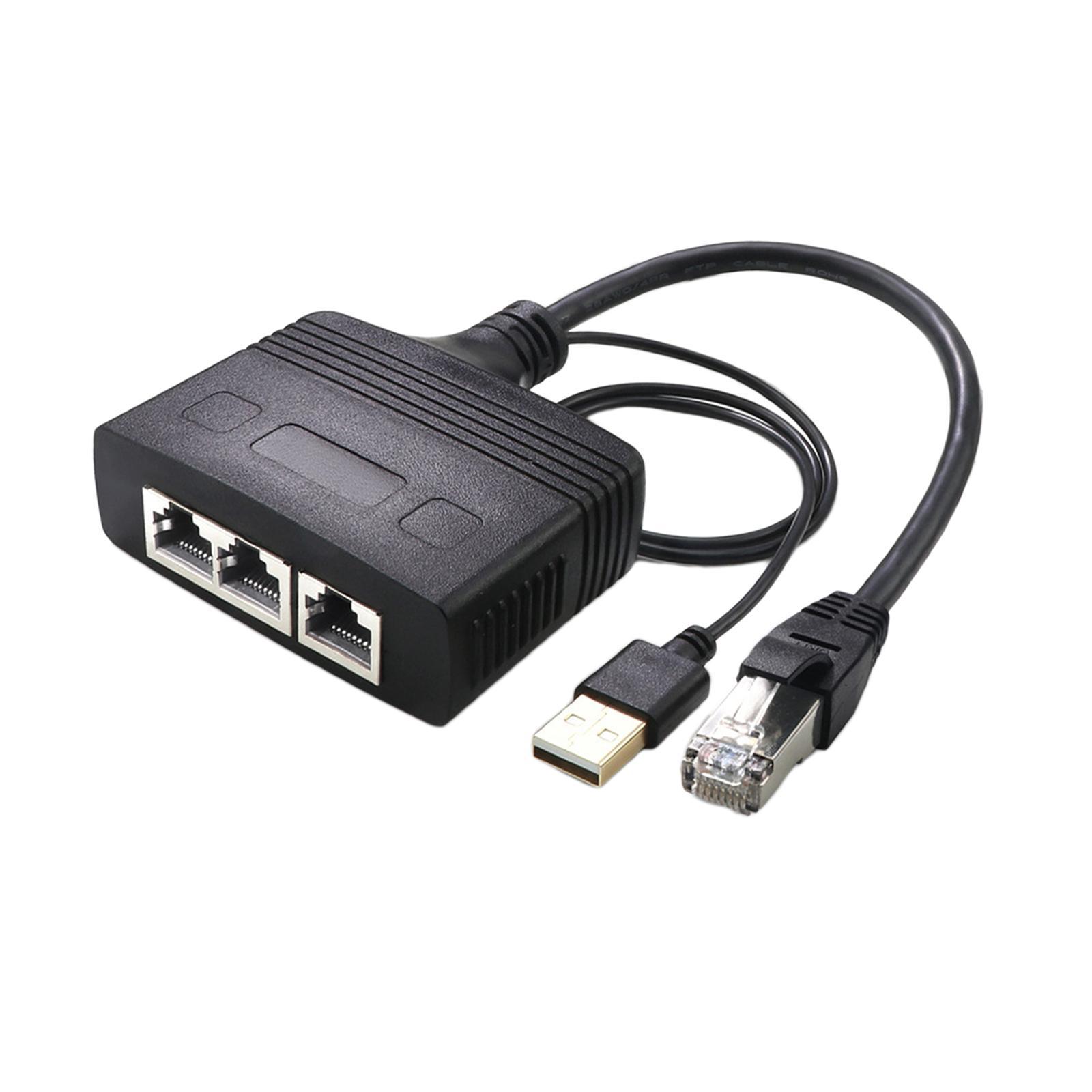 RJ45 Ethernet Splitter,  Port 3 Devices Simultaneous Networking Ethernet Cable Connector for Network Plug Connector ,Lightweight ,Fashion