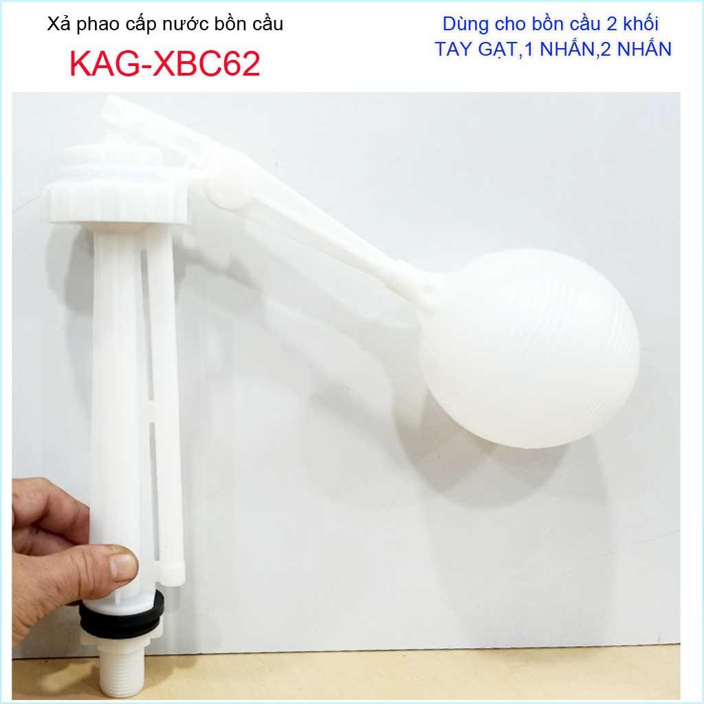 Cụm phao cấp nước bồn cầu KAG-XBC62A, cột cấp nước cho xí bệt hình trái bóng nhựa 100% lắp vừa 99% các loại cầu