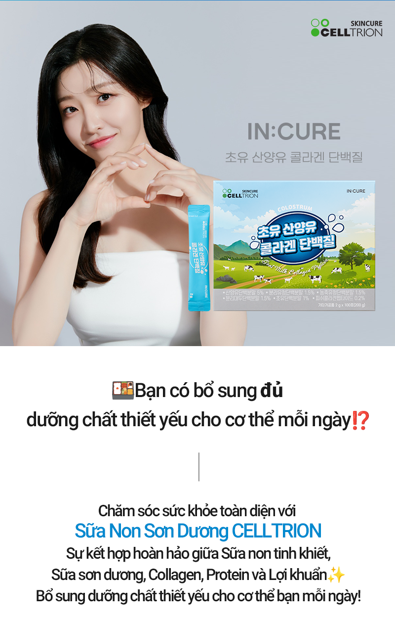 Sữa Non Sơn Dương CELLTRION Hộp 100 gói [Thực phẩm bổ sung Colostrum Goat Milk Collagen Protein]