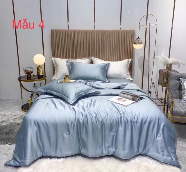 Bộ lụa thêu tencel 60S chăn trần FLY COUNTRY