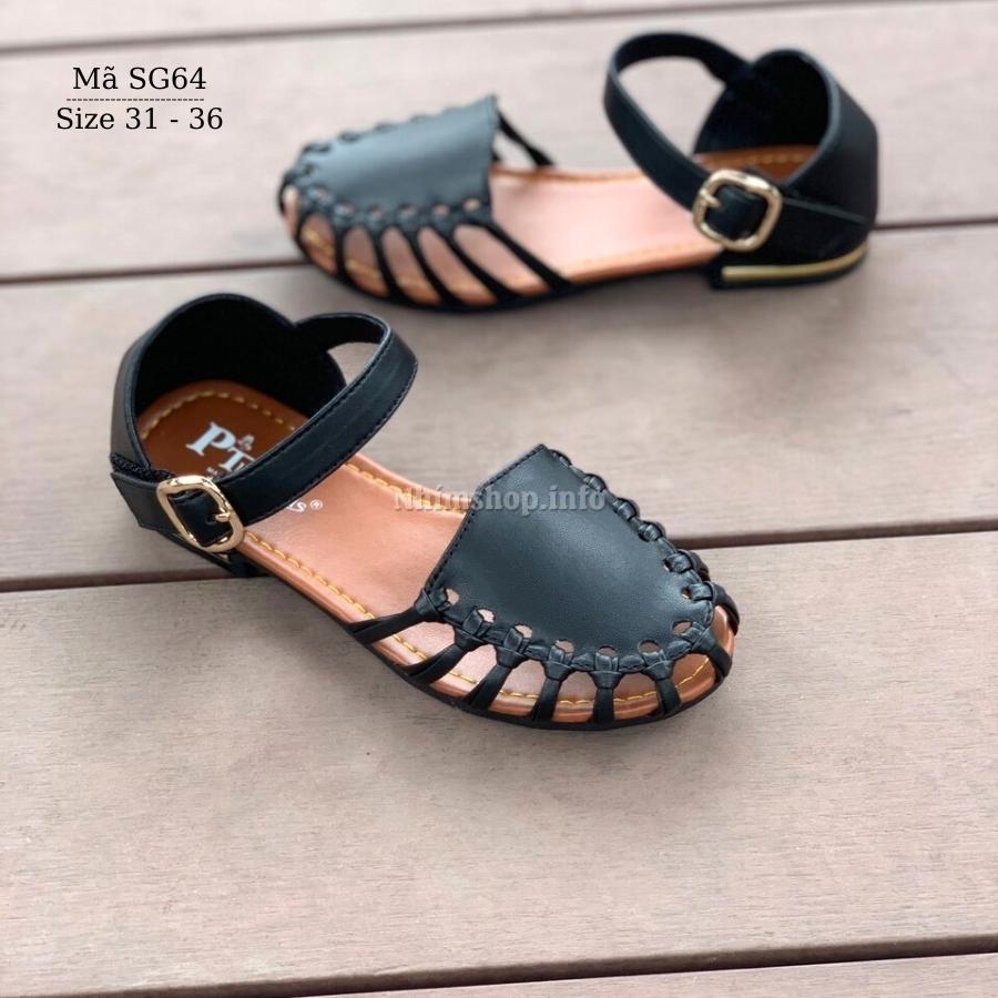 Giày sandal bé gái BibiKids búp bê công chúa dép quai hậu rọ bít mũi cho trẻ em nữ 6 - 12 tuổi đi học êm thời trang SG64