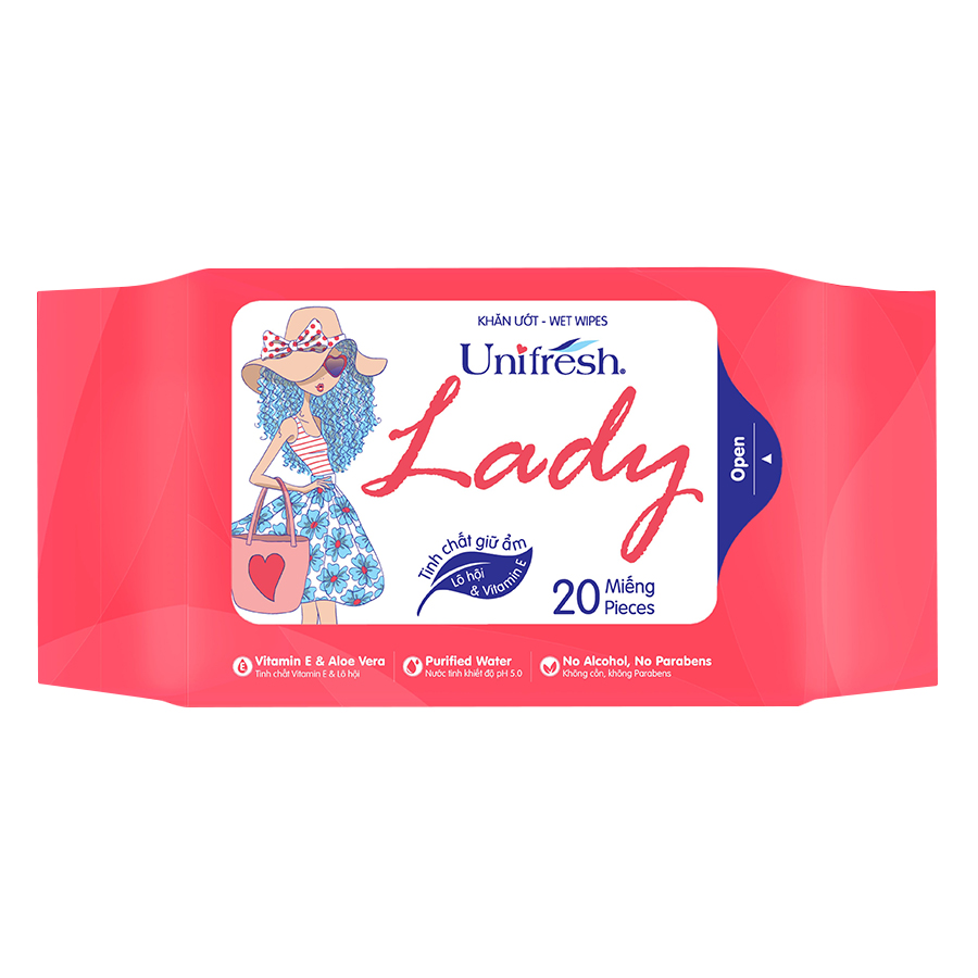 Combo 6 Khăn Ướt Unifresh Lady 20M (20 Miếng)