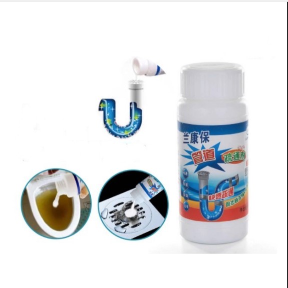 Bột thông cống, khử khuẩn cho đường ống nhà vệ sinh, nhà tắm, bồn rửa SIÊU TỐC tiện lợi 110G