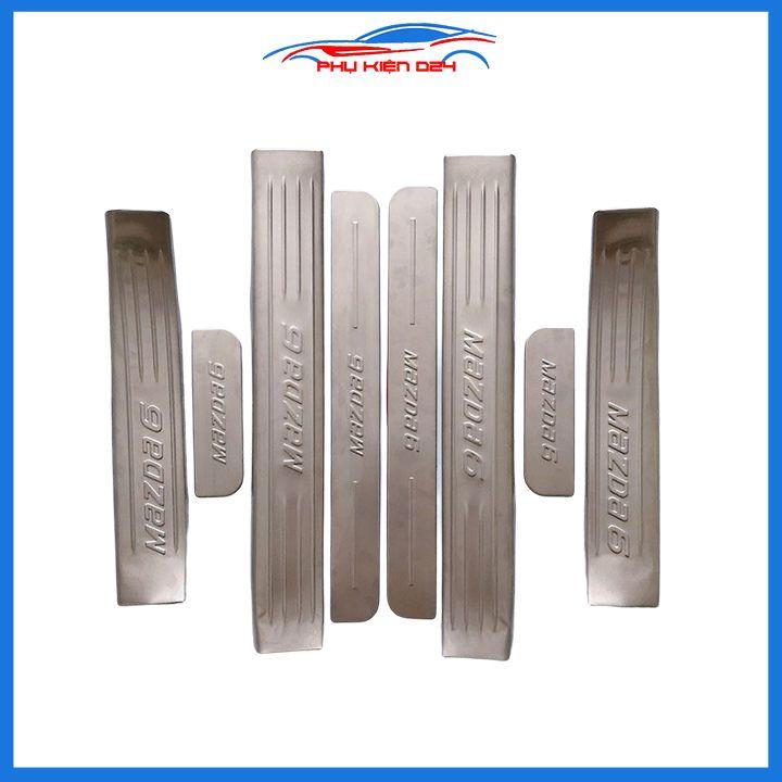 Bộ ốp bậc cửa trong ngoài Mazda 6 2015-2016-2017-2018-2019-2020-2021-2022 Inox chống trầy trang trí xe