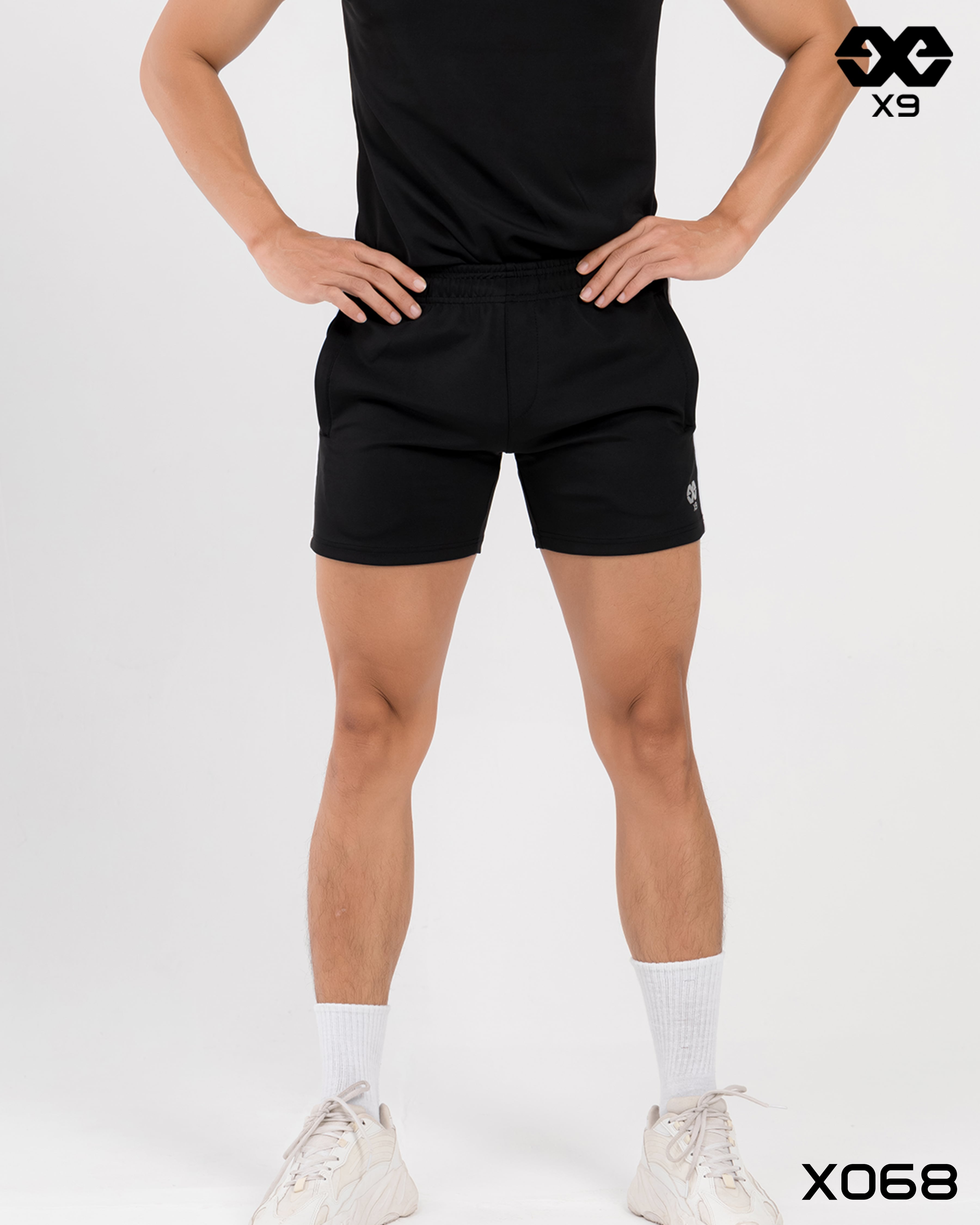 Quần Short Thun Nam Thể Thao 3 Sọc Tập Gym Chạy Bộ Ngắn Ngang Đùi Ôm Bó Sát - X068 - X9 Sportswear