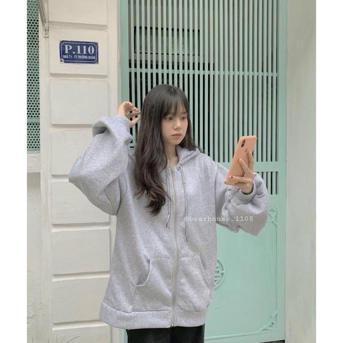 Áo Khoác Nỉ Trơn HOODIE ZIP Unisex Nam Nữ