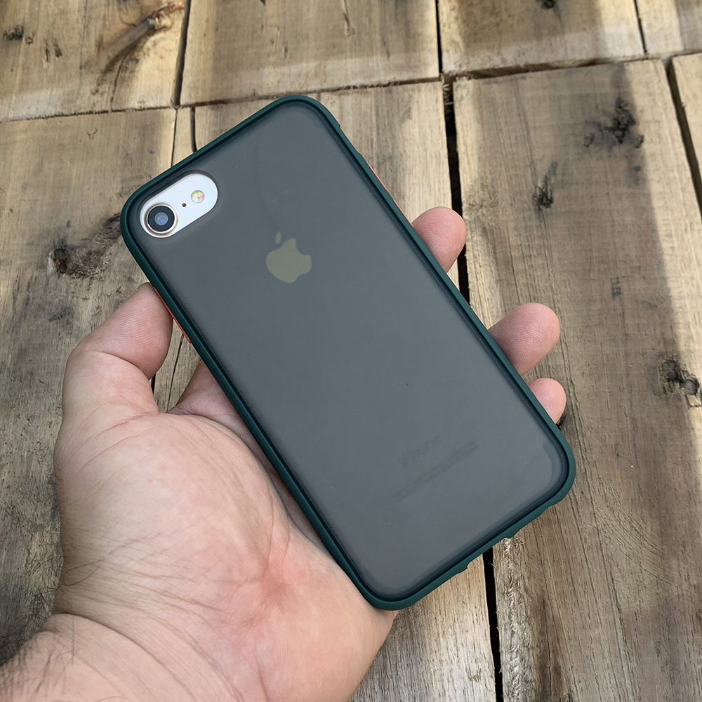 Ốp lưng chống sốc dành cho iPhone 7 / iPhone 8 nút màu cam - Màu xanh đậm