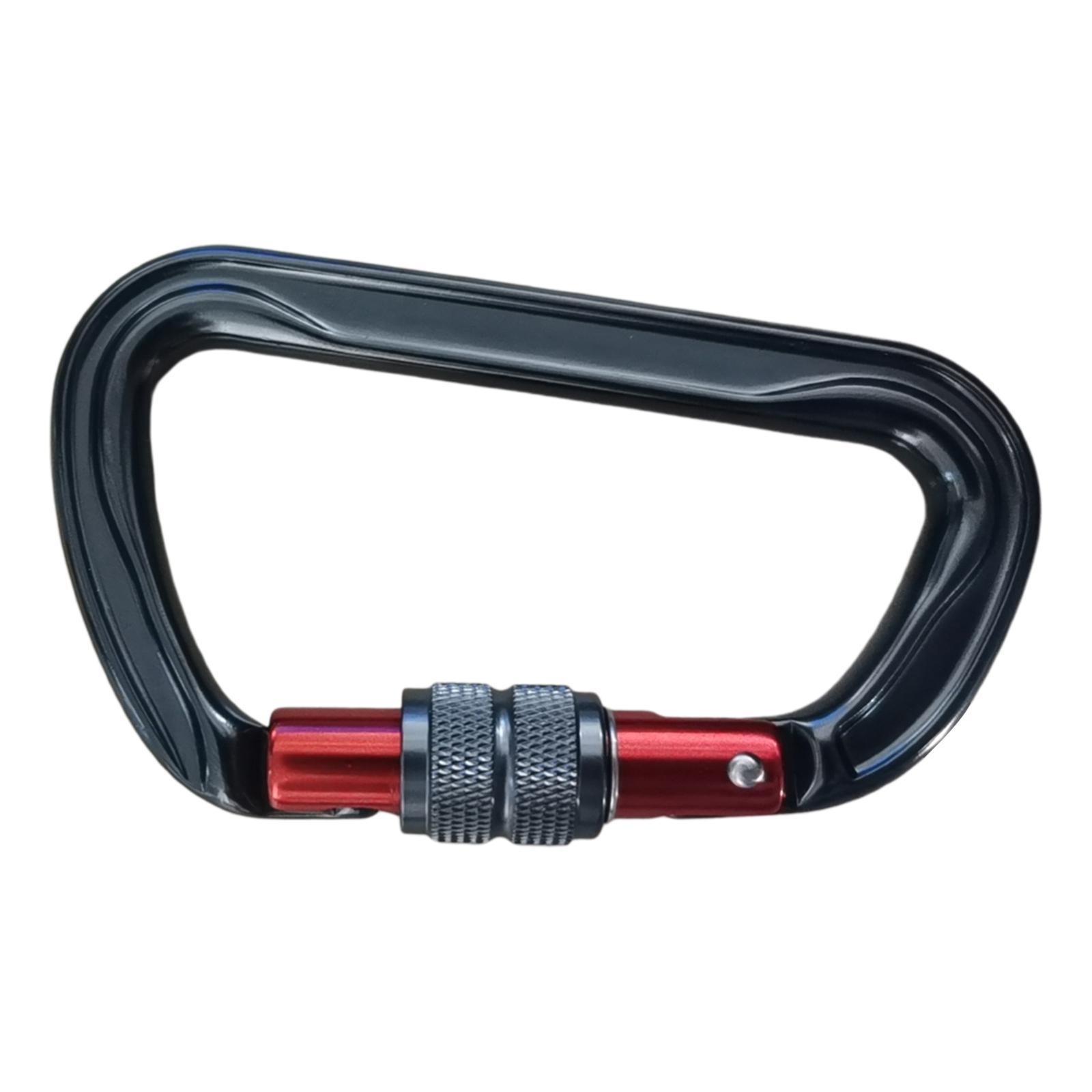 25KN Rock Climbing Tree Carving D Shape Auto Locking Carabiner Equipment
