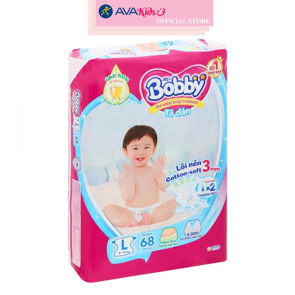 Tã dán Bobby size L 68 miếng (9 - 14 kg)