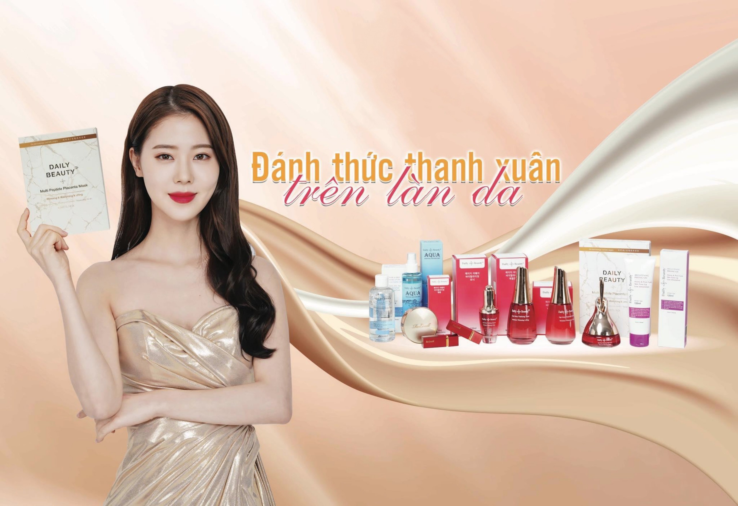 Combo chăm sóc da nám tàn nhang Daily Beauty R&amp;B Việt Nam nhập khẩu chính hãng LB Hàn Quốc dưỡng trắng, ức chế hắc tố đen, mờ nám tàn nhang, ngừa lão hóa