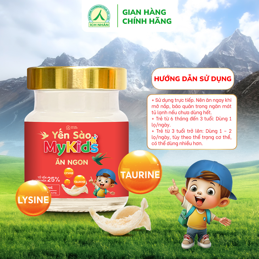 Yến Sào Mykids Ăn Ngon giúp bé ăn ngon, tăng sức đề kháng - Dạng lọ 70ml