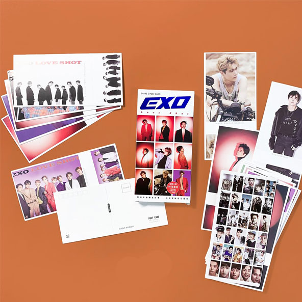 Combo postcard EXO kèm card Kai EXO và dây đeo thẻ EXO