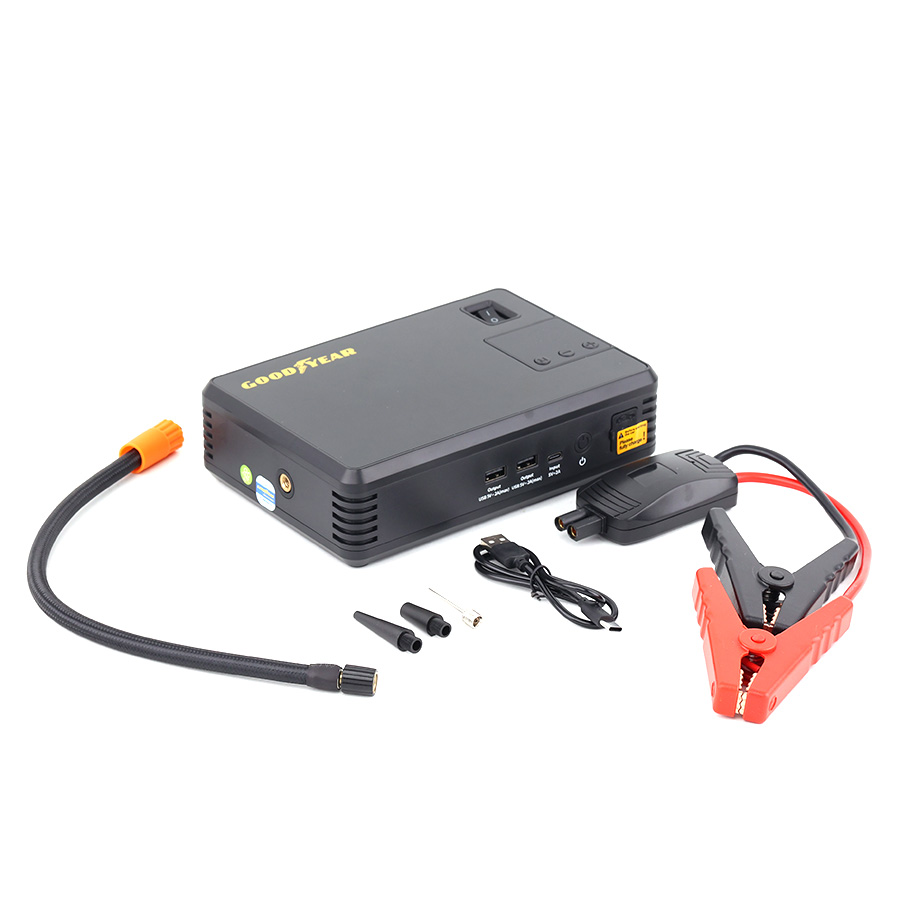 Bộ Kích Bình 400A Kiêm Bơm Lốp Xe GOODYEAR GY-5296 Đa Chức Năng Sạc Dự Phòng 10400mAh Đèn LED Khẩn Cấp - Nhập Khẩu Chính Hãng
