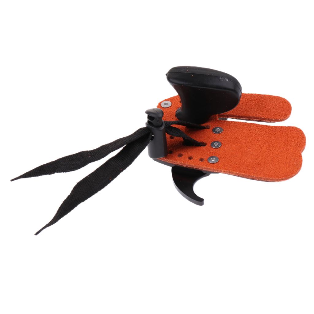 Cow Leather Archery Bow Finger Tab Protector Hunting Finger Guard Kit Aluminum Outdoor Sports Tool