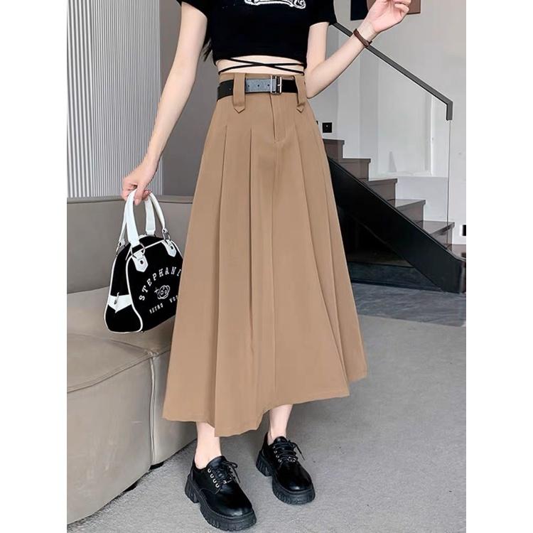 Chân váy xếp ly dáng chữ A dài EMIX, ulzzang, form xòe rộng, chất trượt hàn cao cấp 392