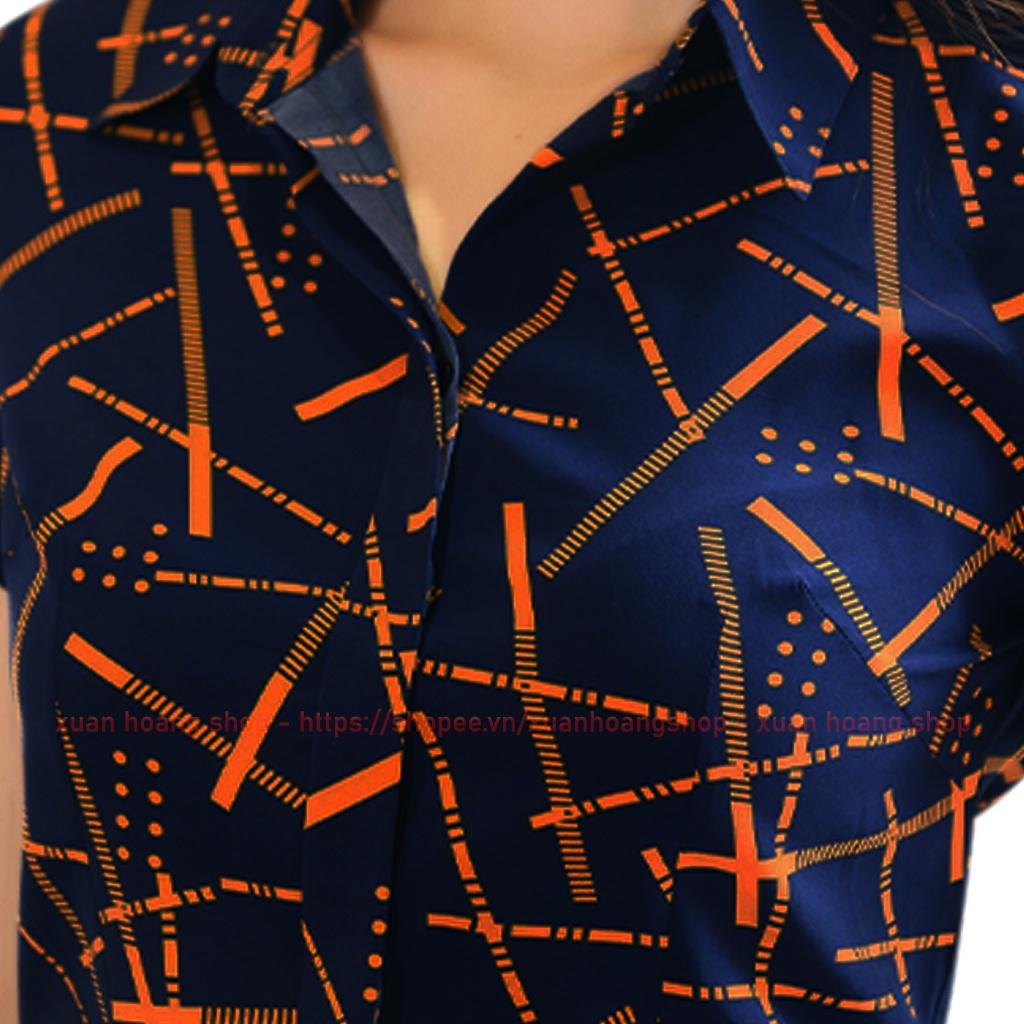 Áo Sơ Mi Nữ Đẹp Tay Ngắn Cộc Mc Fashion, Họa Tiết Kẻ Sọc, Trắng, Xanh Than, Hồng, Đỏ Vàng A692