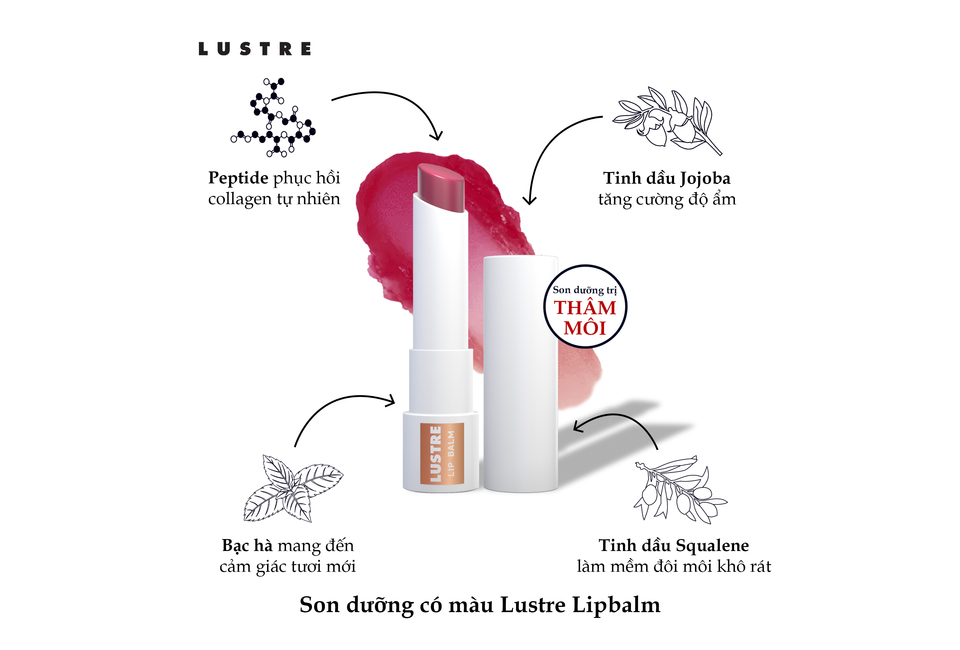 [Topup Gift] Son Dưỡng Có Màu Lustre Tinted Lip Balm Hibiscus - Màu Hồng mận - 2.9gr