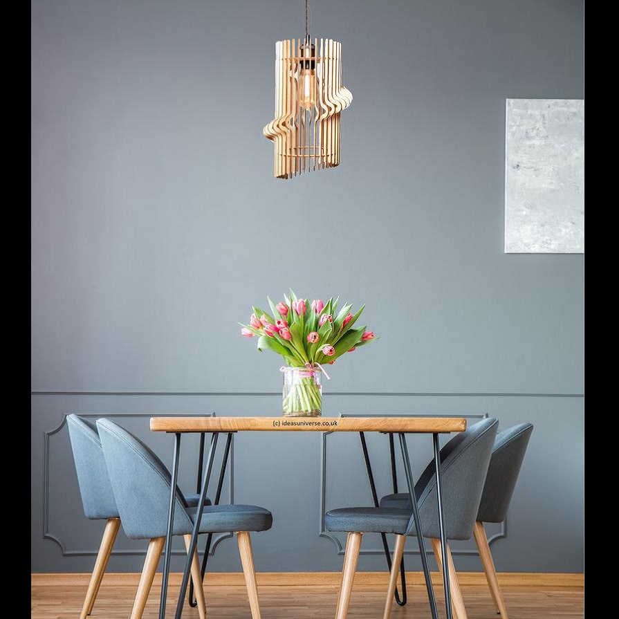 Đèn gỗ thả trần CAO CẤP hiện đại sang trọng 13x30cm chất liệu gỗ trang trí cho phòng khách nhà căn hộ decor nhà quán cafe