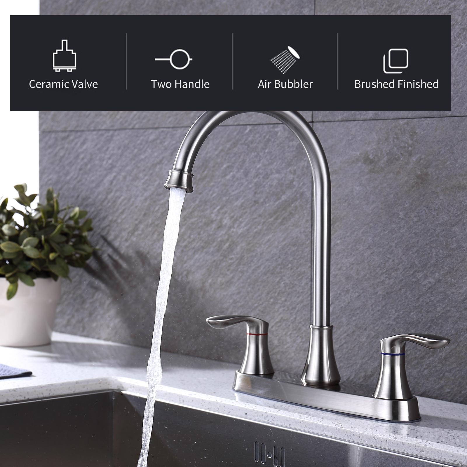 Vòi bếp tay cầm sang trọng có 2 chế độ nóng & lạnh xoay 360 độ với vòi phun cho bồn bếp, bồn rửa mặt