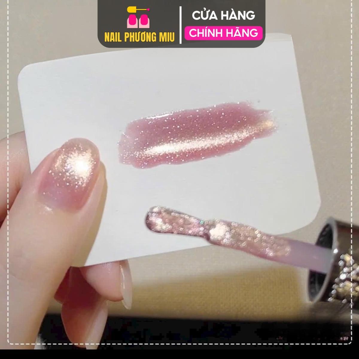 Sơn Gel Mắt Mèo Hồng Ánh Kim YANXZ Siêu Sáng Làm Nail Màu Nhũ Hồng đậm Cực Quang Lấp Lánh, Lên Màu Móng Chuẩn Bền Bóng tráng gương Nữ Women
