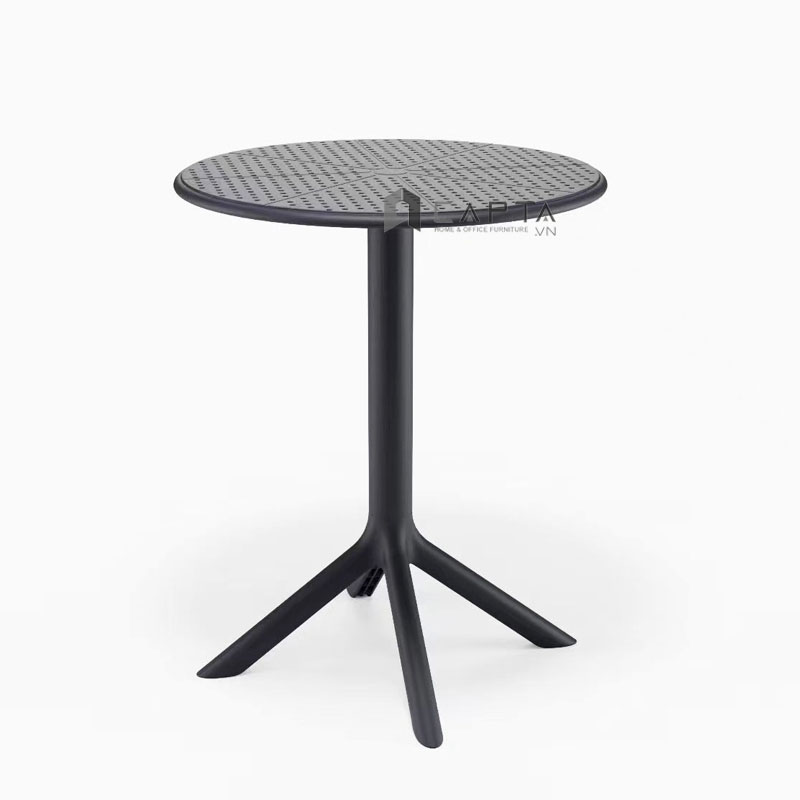 Bộ bàn cafe nhựa đúc cho ban công có mái che Nội thất Capta SL TE1545-06S / CC1565-S Bộ bàn tiếp khách tròn 2 ghế xếp chồng nhỏ gọn hiện đại