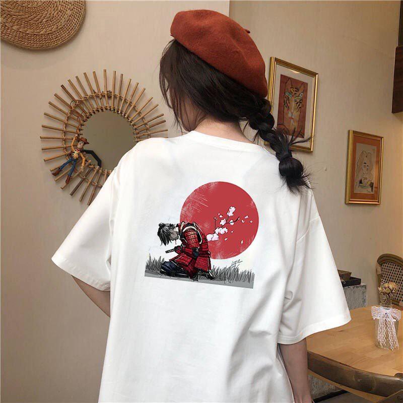 Áo thun tay lỡ form rộng họa tiết phong cách Nhật Bản vải dày mịn 2020T2471