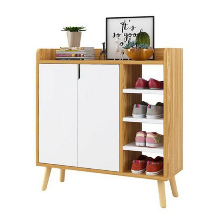 Kệ giày , tủ giày dép gỗ MDF 2 cánh 4 ngăn cao cấp 82x30x87cm - ND0141
