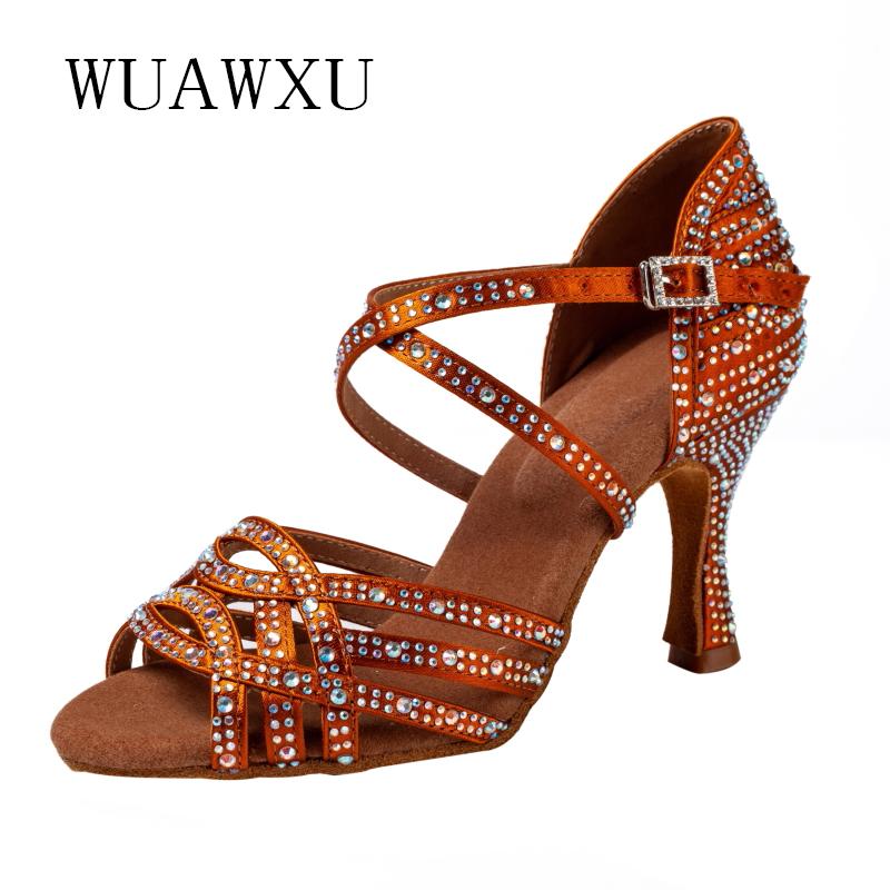 Giày khiêu vũ Latin Natasha Giày khiêu vũ đen Giày khiêu vũ chuyên nghiệp giày rhinestone Latin Dance Shoes Giày khiêu vũ dành cho người lớn Color: Black 5cm Shoe Size: 4.5
