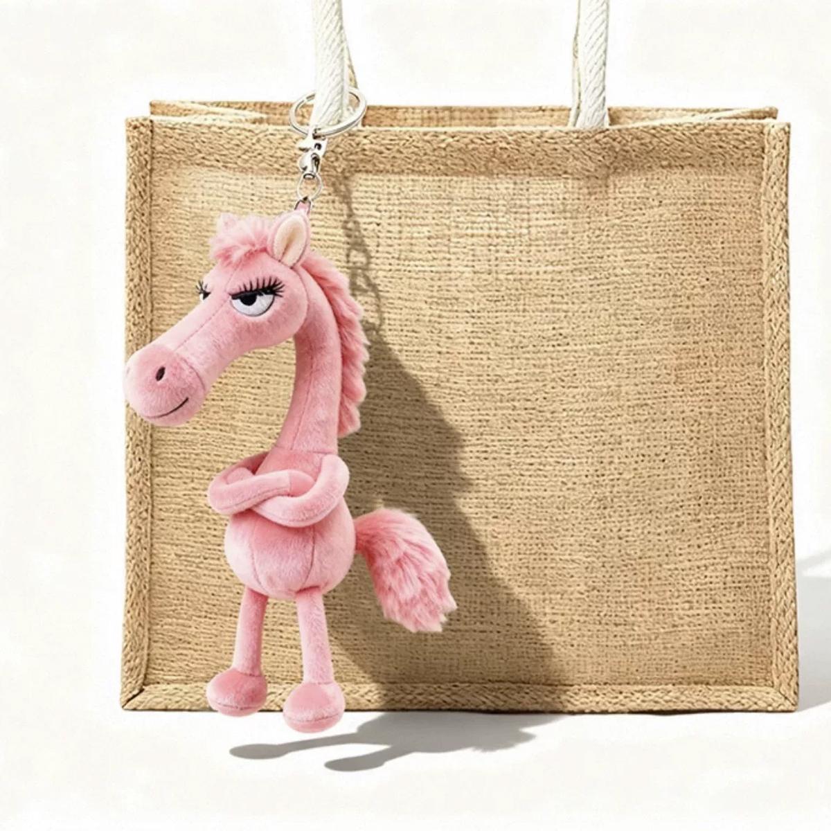 Móc Khoá Thú Bông Hình Ngựa - ZMGJ - Màu Hồng