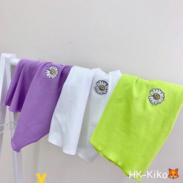 Áo Croptop Hoa Cúc Mặt Cười Thêu Chất Bozip Xưởng May DCS