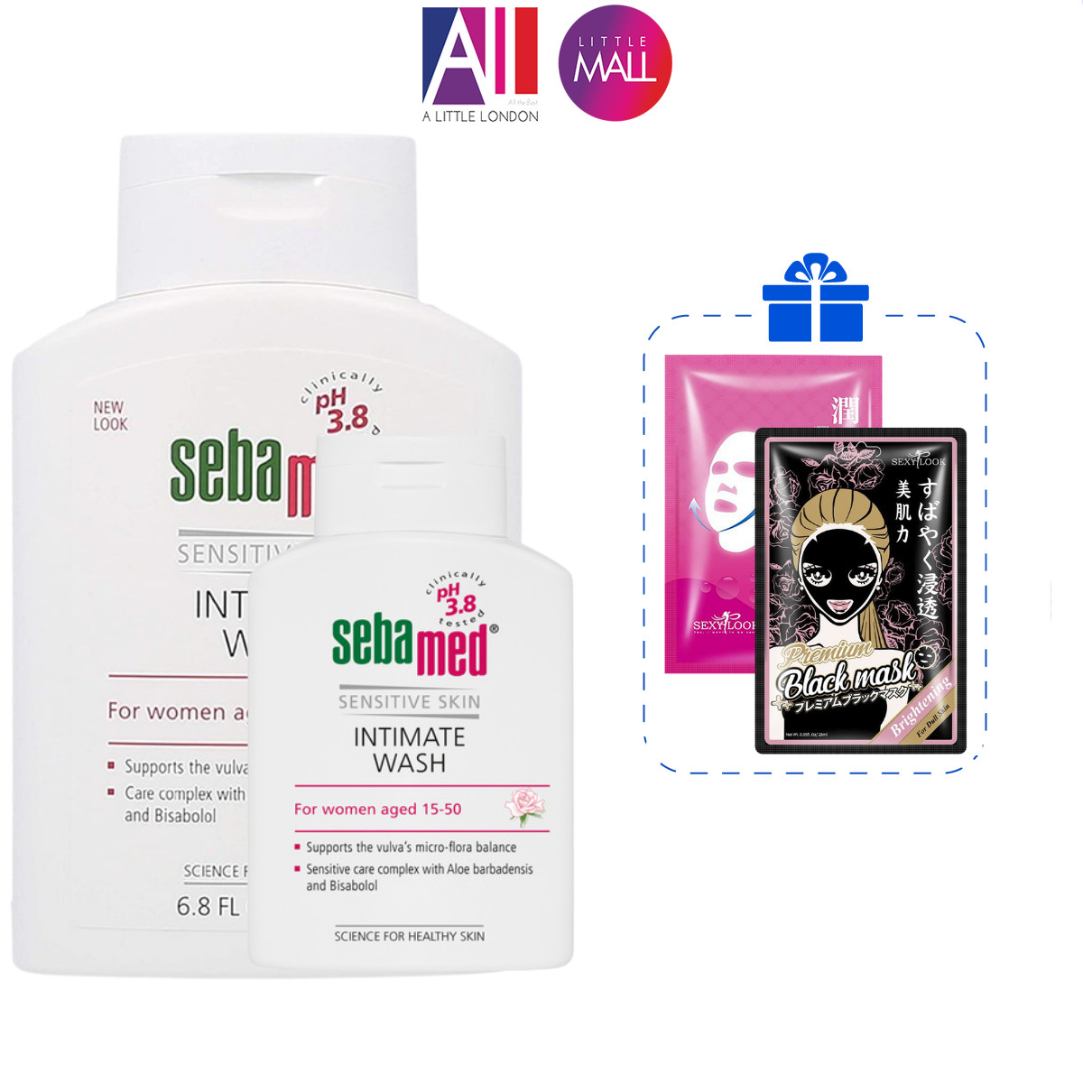 Dung dịch vệ sinh phụ nữ Sebamed pH 3.8 Balance Intimate Wash TẶNG mặt nạ Sexylook (Nhập khẩu)