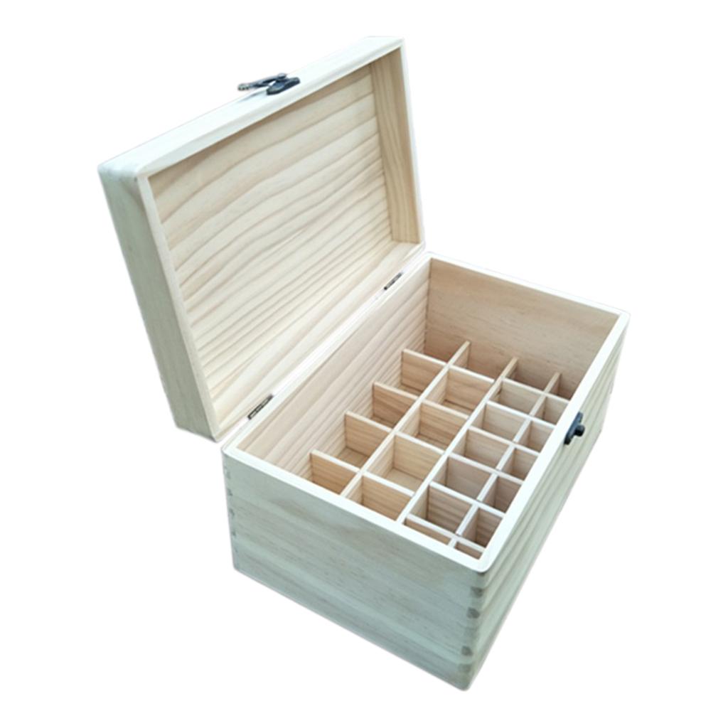 28 Slots Essential Oil Wooden Box Organizer Wood Storage Case for 30ml/10ml
