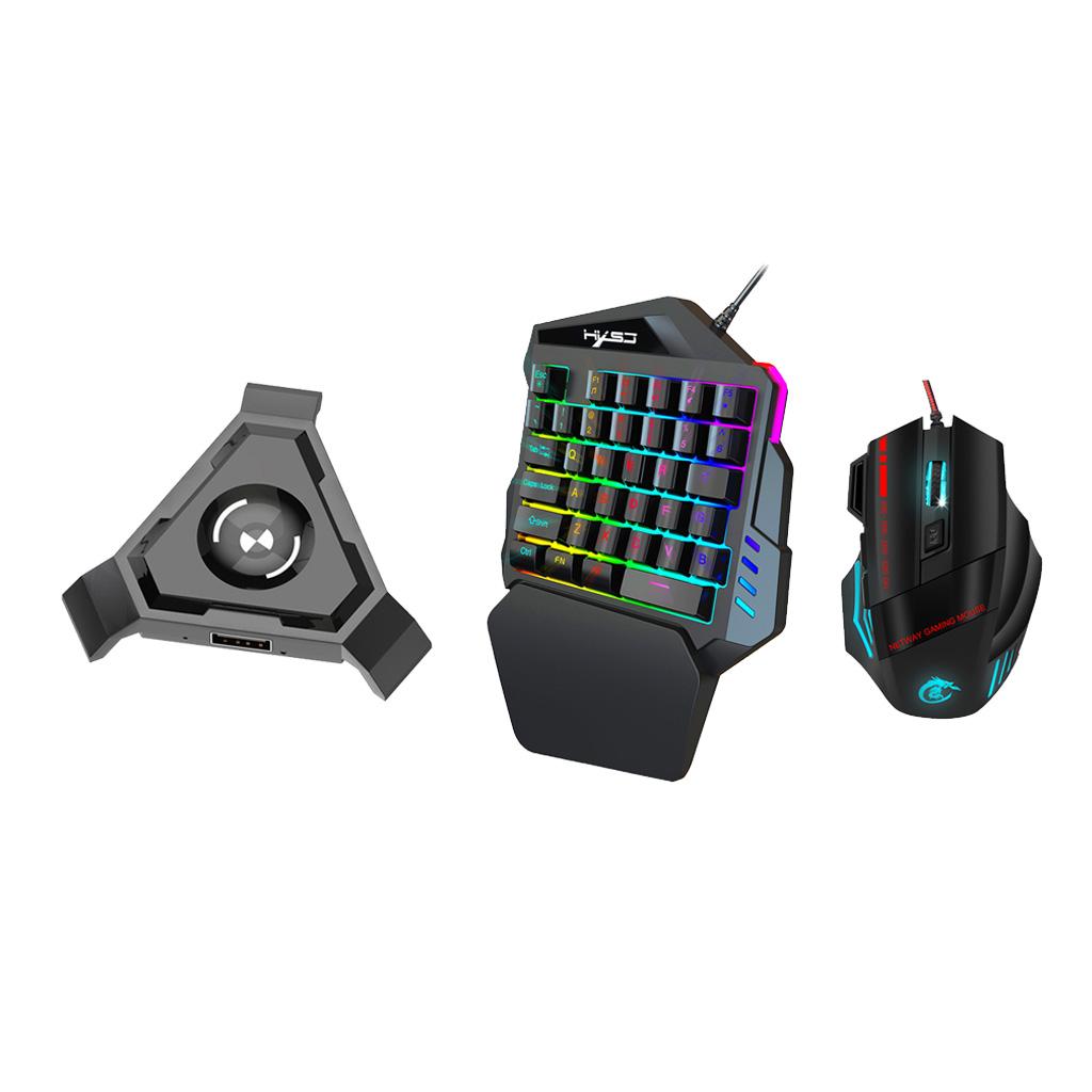 One-Hand Wired Gaming 35 Keys Left Hand Keyboard & Mouse Keypad With Adapter