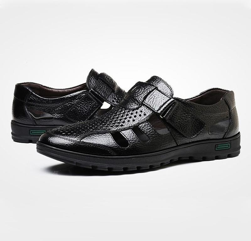 Giầy Da Nam Thoáng Khí Velcro