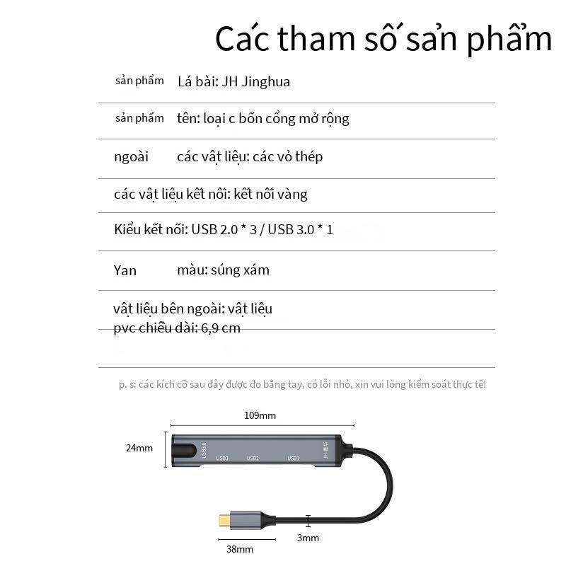 Giá thấp nhất Type-C đến trạm kết nối HUB bốn cổng Bộ chia USB 3.0 Bộ điều hợp mở rộng trung tâm USB một đến bốn