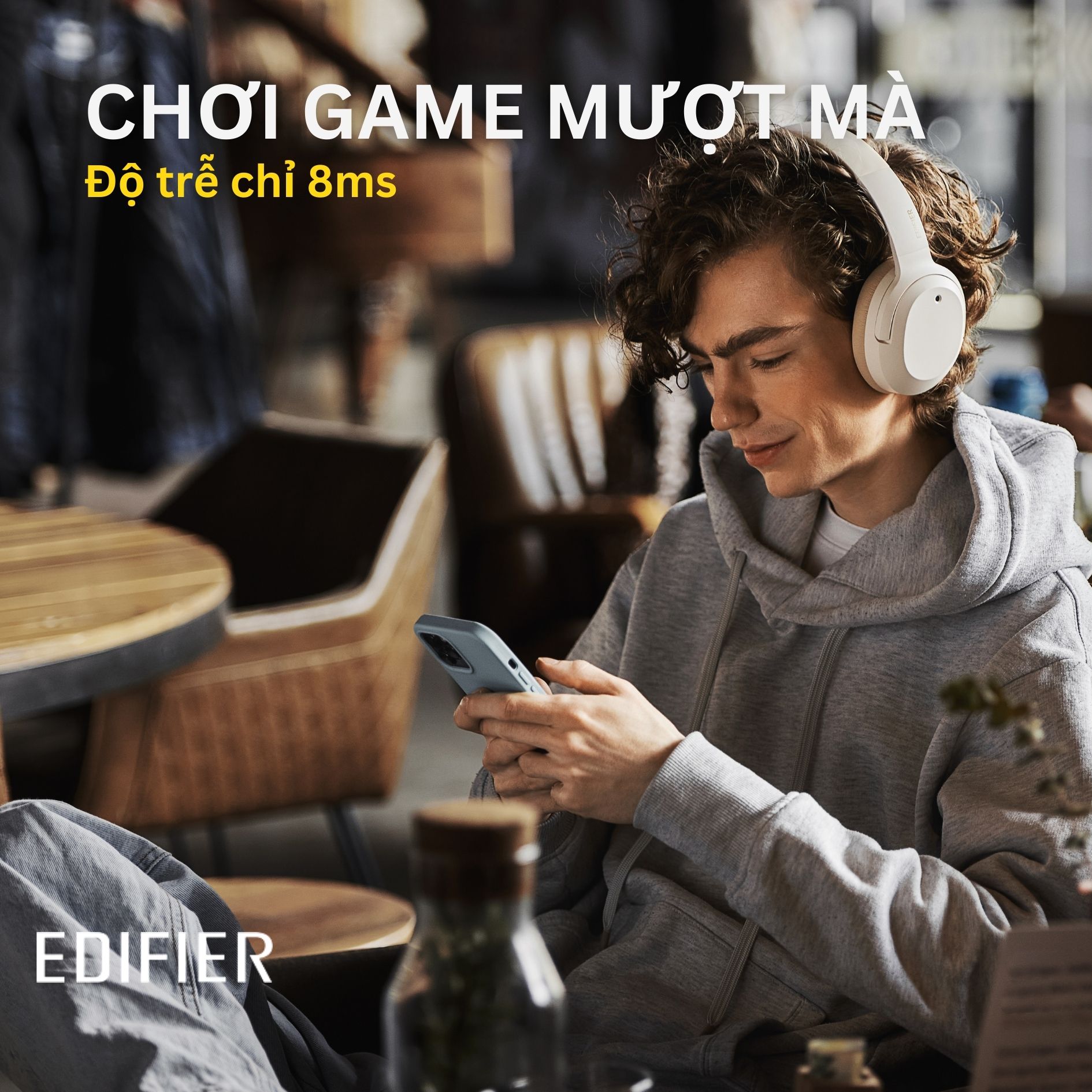 Tai nghe EDIFIER W820NB PLUS Bluetooth 5.0 | Chụp tai Chống ồn chủ động | Âm thanh chất lượng cao Hires | Chơi game - Hàng chính hãng